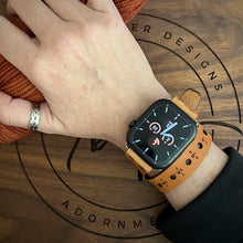 NEEDLE GAUGE DOUBLE WRAP LEATHER BANDS FOR APPLE WATCH