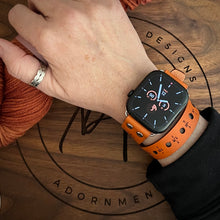 NEEDLE GAUGE DOUBLE WRAP LEATHER BANDS FOR APPLE WATCH