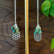 TURQUOISE BEAD SHOULDER DUSTER EARRING