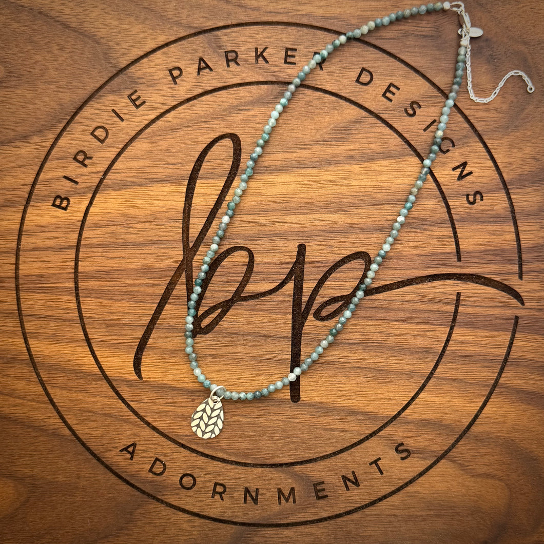 BLUE TOURMALINE INDICOLITE BEAD NECKLACE