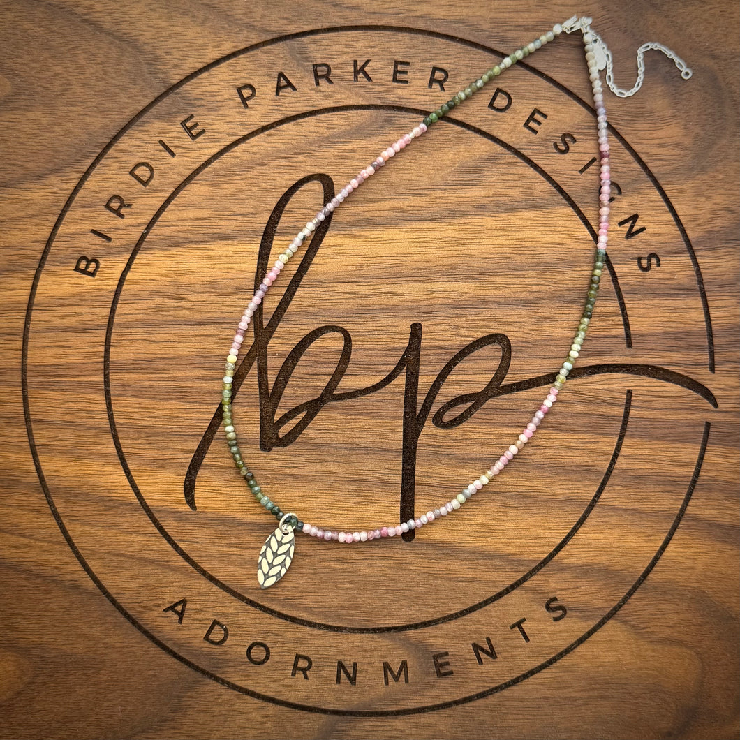 TOURMALINE GRADIENT RONDELLE BEAD NECKLACE
