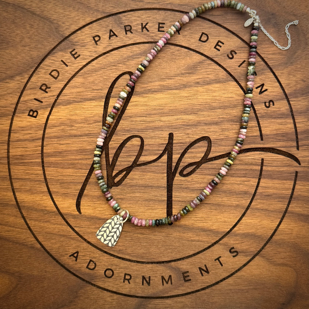 TOURMALINE RONDELLE BEAD NECKLACE