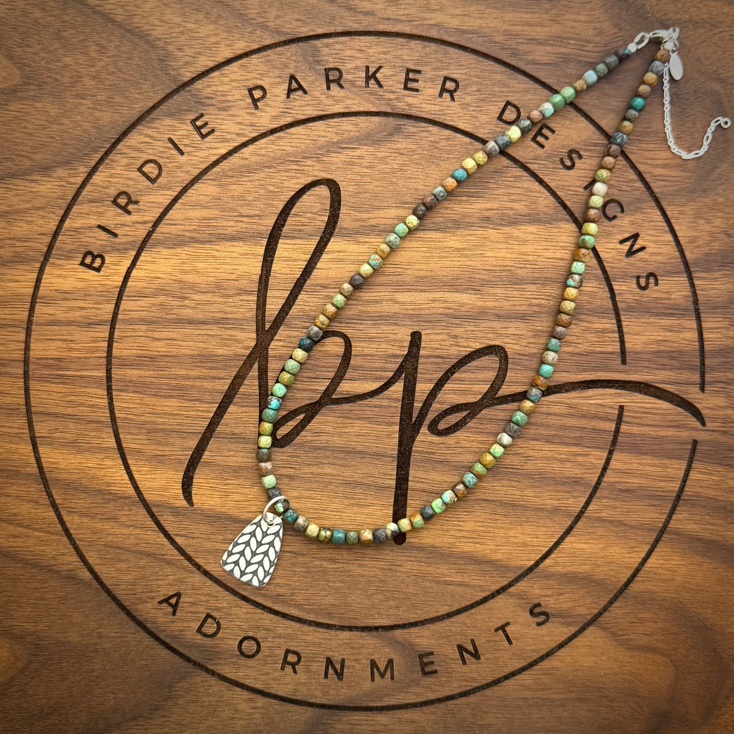 TURQUOISE CUBE BEAD NECKLACE