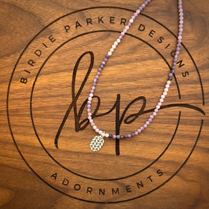 PURPLE LEPIDOLITE BEAD NECKLACE