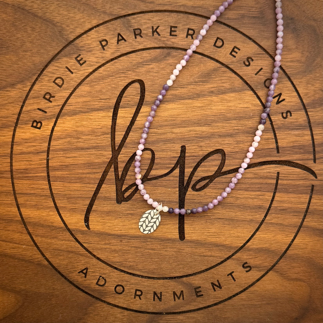 PURPLE LEPIDOLITE BEAD NECKLACE