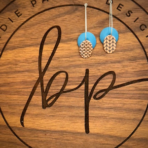 DROP DISC ENAMEL EARRINGS