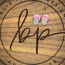 DROP DISC ENAMEL EARRINGS