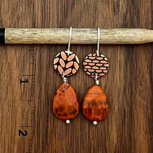 ORANGE FIRE AGATE DROP EARRINGS