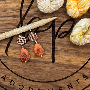 ORANGE FIRE AGATE DROP EARRINGS