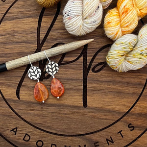 ORANGE FIRE AGATE DROP EARRINGS