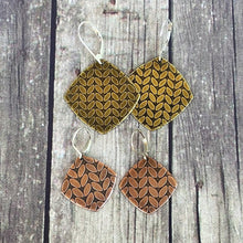 Katie small and large knit stitch earrings