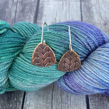 RENEE copper stockinette knit stitch earrings