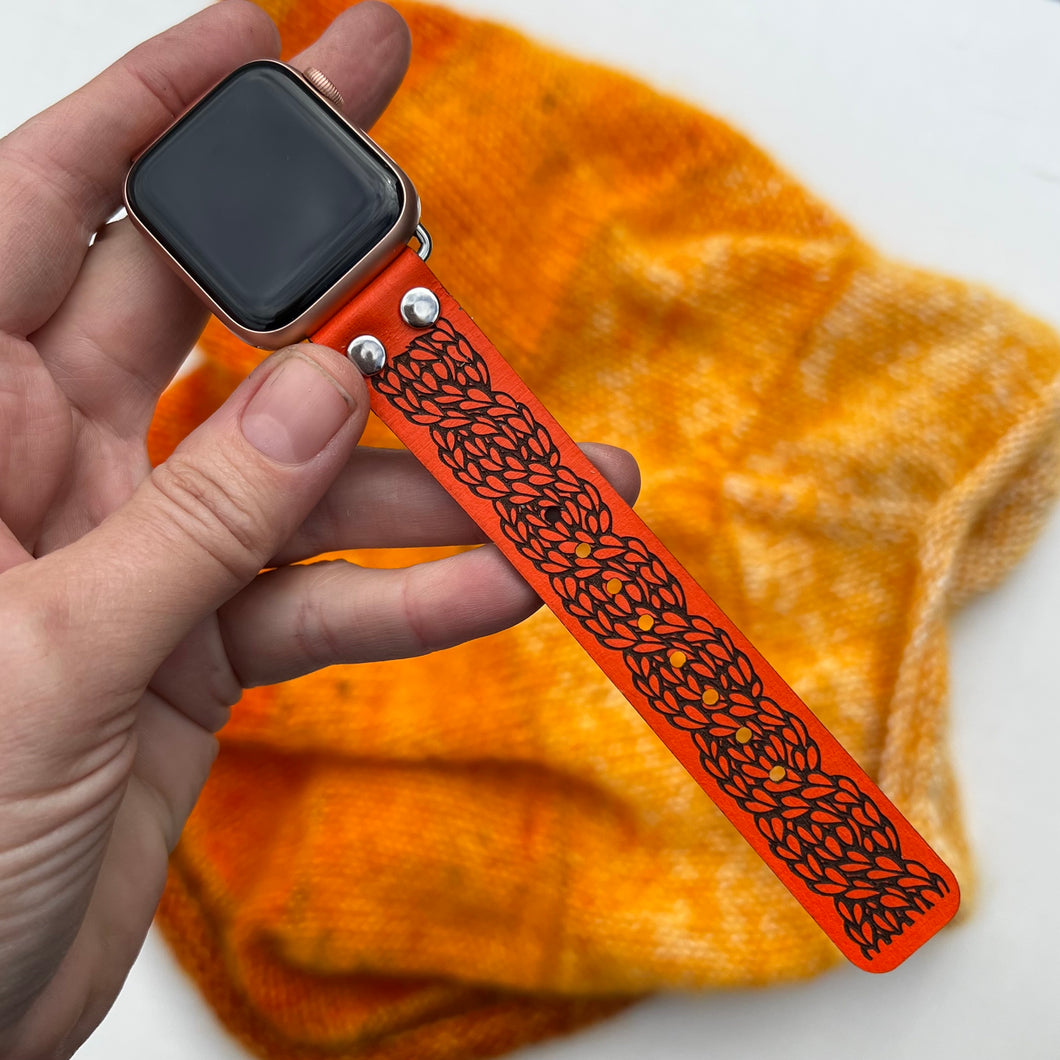 CABLE KNIT LEATHER BANDS FOR APPLE WATCH